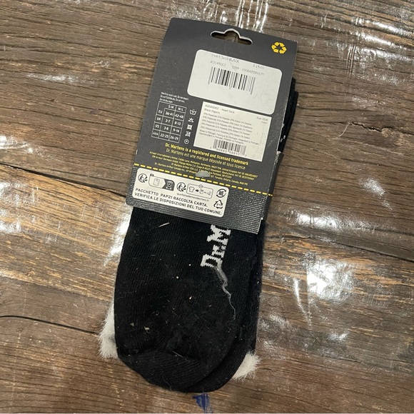 Dr. Martens Black and White Fuzzy Socks - Picture 3 of 4